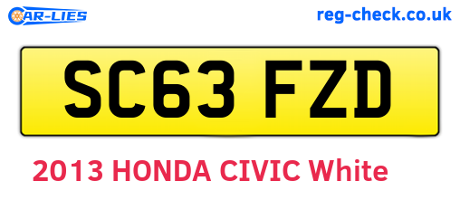 SC63FZD are the vehicle registration plates.