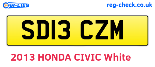 SD13CZM are the vehicle registration plates.