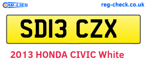 SD13CZX are the vehicle registration plates.