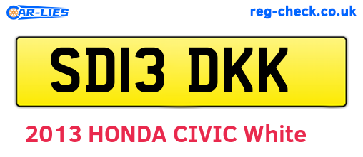 SD13DKK are the vehicle registration plates.