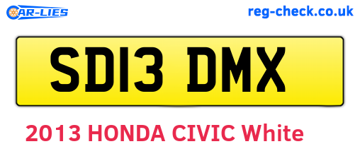 SD13DMX are the vehicle registration plates.