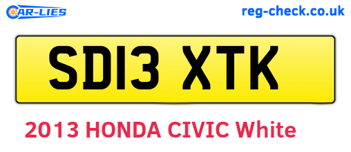 SD13XTK are the vehicle registration plates.