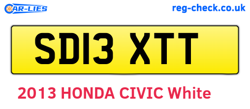 SD13XTT are the vehicle registration plates.