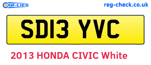 SD13YVC are the vehicle registration plates.