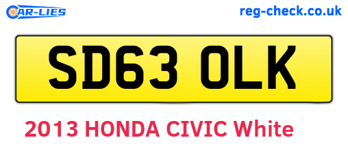 SD63OLK are the vehicle registration plates.