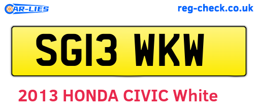 SG13WKW are the vehicle registration plates.