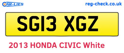 SG13XGZ are the vehicle registration plates.