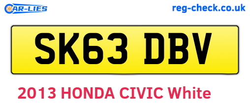 SK63DBV are the vehicle registration plates.