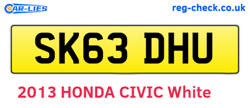 SK63DHU are the vehicle registration plates.