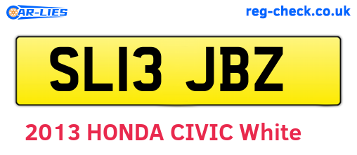 SL13JBZ are the vehicle registration plates.