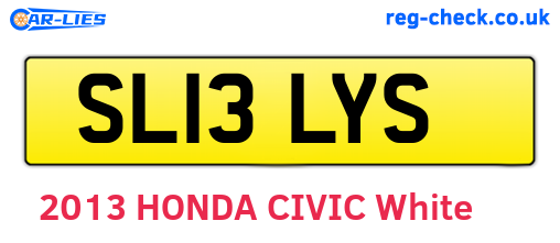 SL13LYS are the vehicle registration plates.