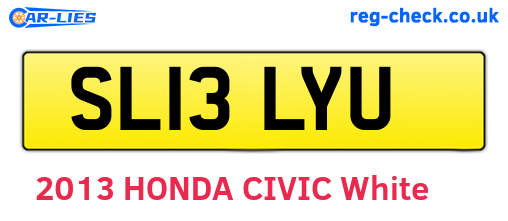SL13LYU are the vehicle registration plates.
