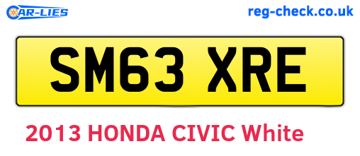 SM63XRE are the vehicle registration plates.
