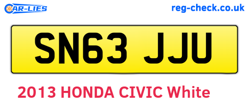SN63JJU are the vehicle registration plates.