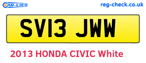 SV13JWW are the vehicle registration plates.