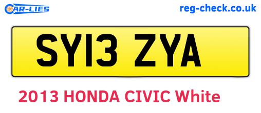 SY13ZYA are the vehicle registration plates.