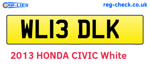 WL13DLK are the vehicle registration plates.
