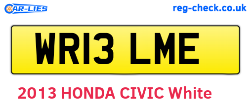WR13LME are the vehicle registration plates.