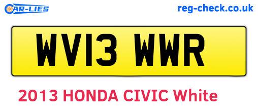 WV13WWR are the vehicle registration plates.