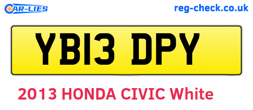 YB13DPY are the vehicle registration plates.