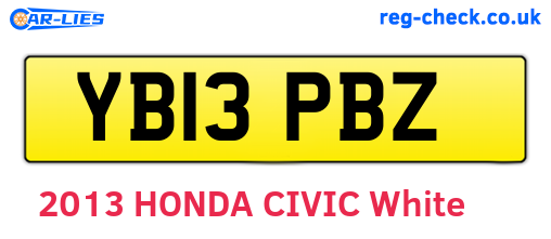 YB13PBZ are the vehicle registration plates.