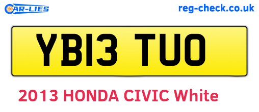 YB13TUO are the vehicle registration plates.