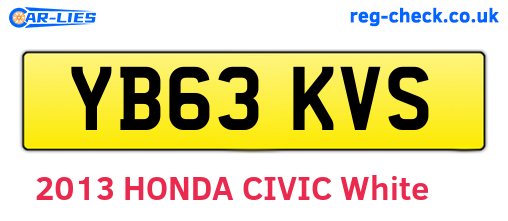 YB63KVS are the vehicle registration plates.
