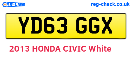YD63GGX are the vehicle registration plates.