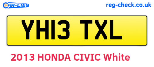 YH13TXL are the vehicle registration plates.