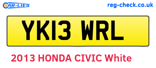 YK13WRL are the vehicle registration plates.