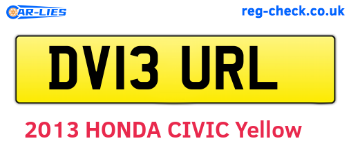 DV13URL are the vehicle registration plates.