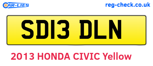 SD13DLN are the vehicle registration plates.