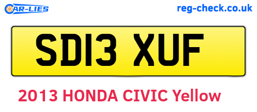 SD13XUF are the vehicle registration plates.