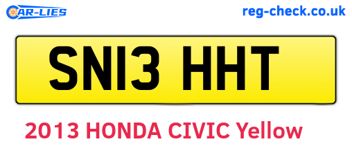 SN13HHT are the vehicle registration plates.