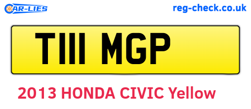 T111MGP are the vehicle registration plates.