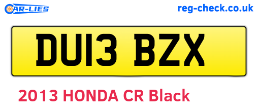 DU13BZX are the vehicle registration plates.
