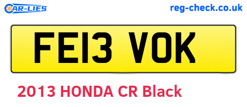 FE13VOK are the vehicle registration plates.