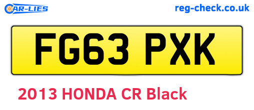 FG63PXK are the vehicle registration plates.