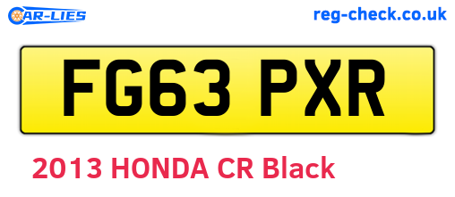 FG63PXR are the vehicle registration plates.