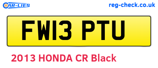 FW13PTU are the vehicle registration plates.