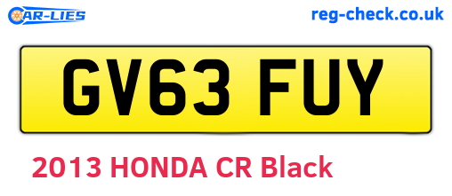 GV63FUY are the vehicle registration plates.