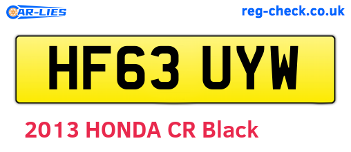 HF63UYW are the vehicle registration plates.