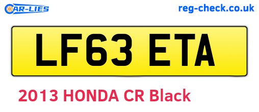 LF63ETA are the vehicle registration plates.