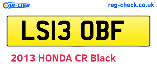 LS13OBF are the vehicle registration plates.