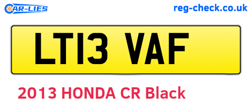 LT13VAF are the vehicle registration plates.