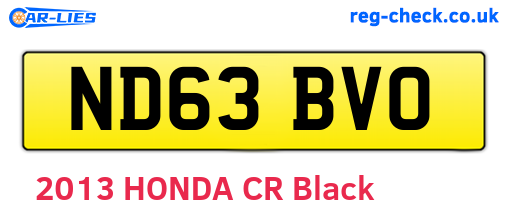 ND63BVO are the vehicle registration plates.