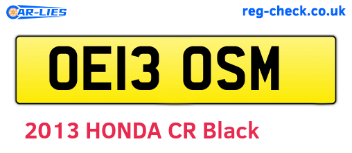 OE13OSM are the vehicle registration plates.