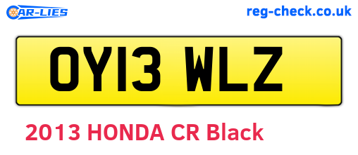 OY13WLZ are the vehicle registration plates.