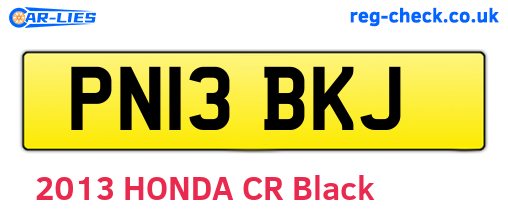 PN13BKJ are the vehicle registration plates.