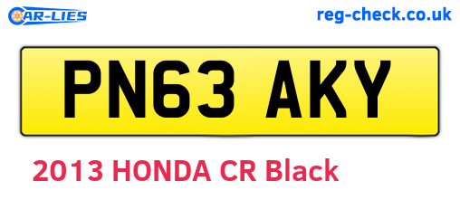 PN63AKY are the vehicle registration plates.